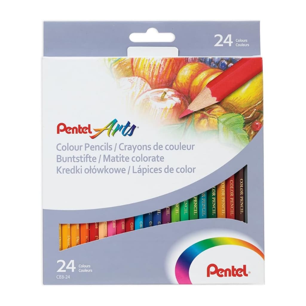 Lápis De Cor Comum 24 Cores Pentel Arts