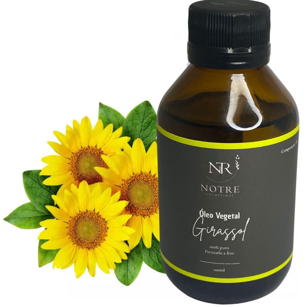 Óleo Vegetal de Girassol 100ml - Hidratante Leve Antioxidante Regenerador Cutâneo Carreador e Cuidado Capilar