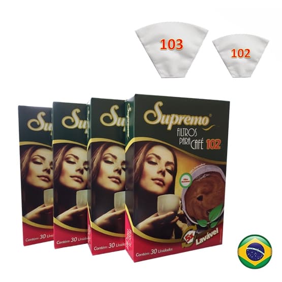 4 Cxs Filtros De Cafeteira Tnt Lavável Reutilizável Até 5x Nº 102