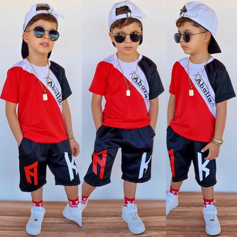Conjunto Infantil Masculino 2 Peças Dry-Fit Bermuda e Camiseta
