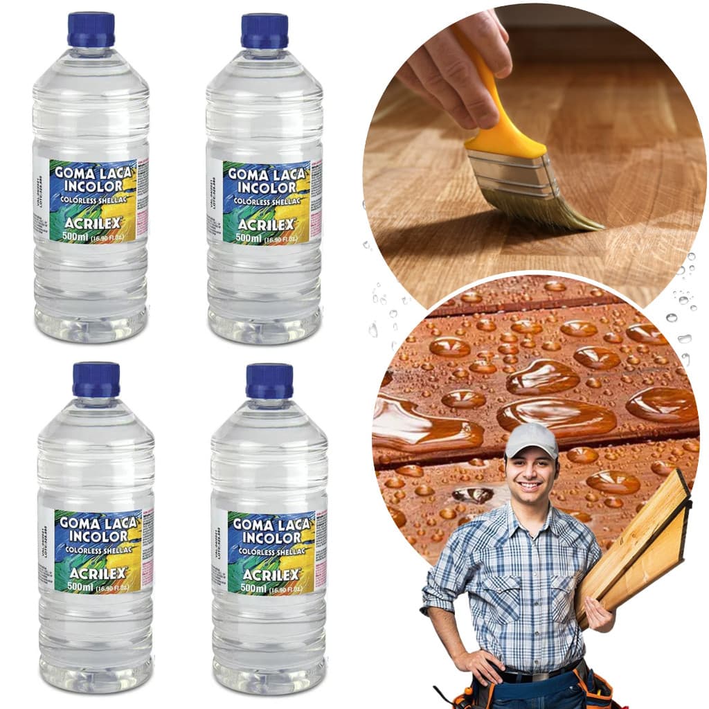 Kit 4 Goma Laca Incolor 500ml Multiuso Selagem E Acabamento