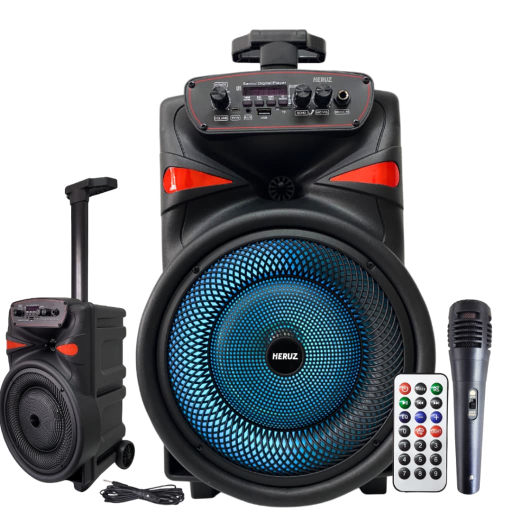 Caixa de Som Potente Grande Rodinha +1000w com Microfone P10 Original Oferta