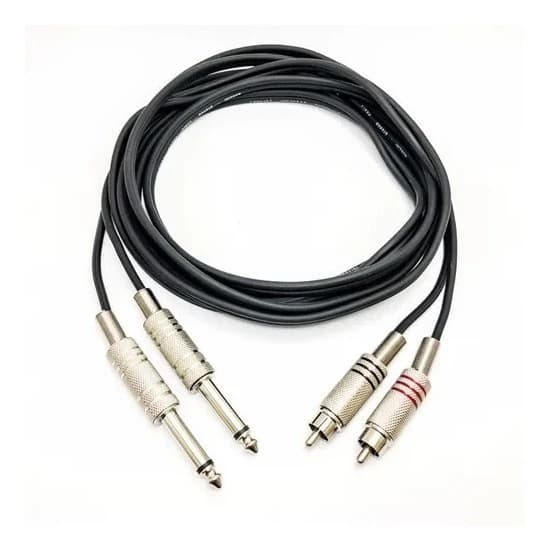 Cabo 2 P10 Mono X 2 Rca 50cm Excelente Qualidade Metal