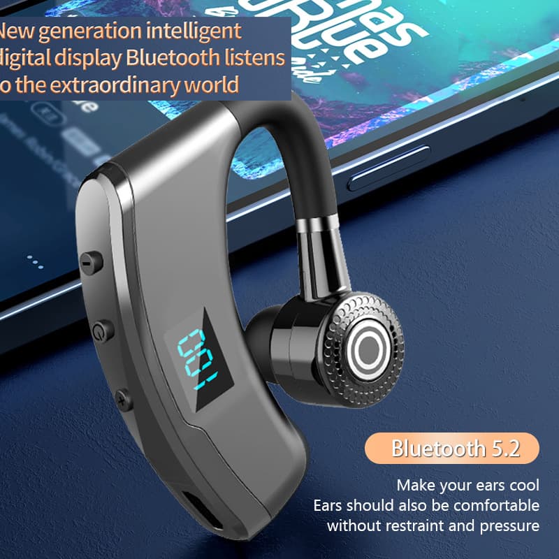 Fone De Ouvido sem fio Bluetooth, Exibição Digital da bateria, Único Unilateral