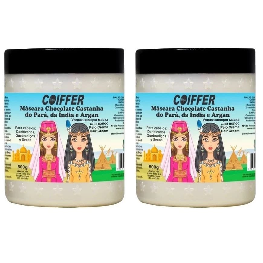 Kit 2 Máscaras Chocolate Castanha do Pará e da Índia Coiffer 500g