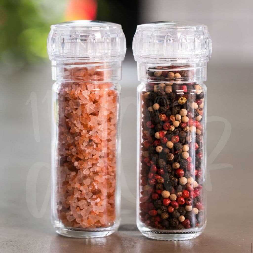 Kit C/ 2 Moedor De Pimenta Sal Grosso Vidro 100ml