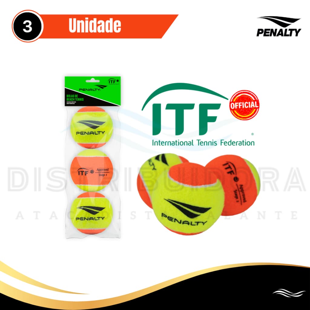 Bola Beach Tennis Pack 3 Bolinhas Penalty Original