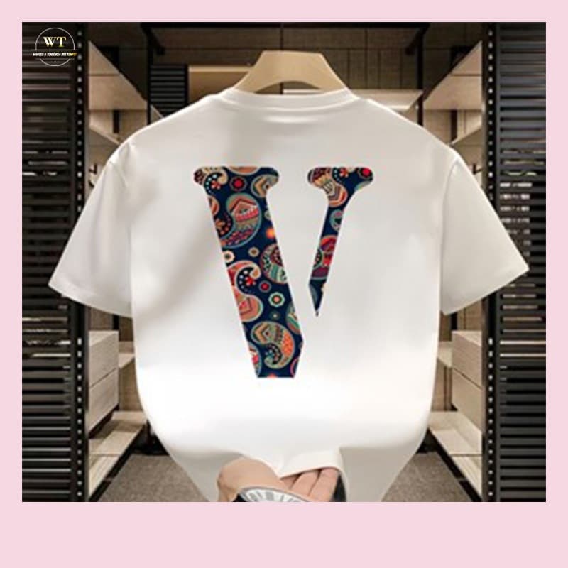 Oversized Camiseta estampada 100% algodão Elegante e simples Unissex Ombros e gola reforçados