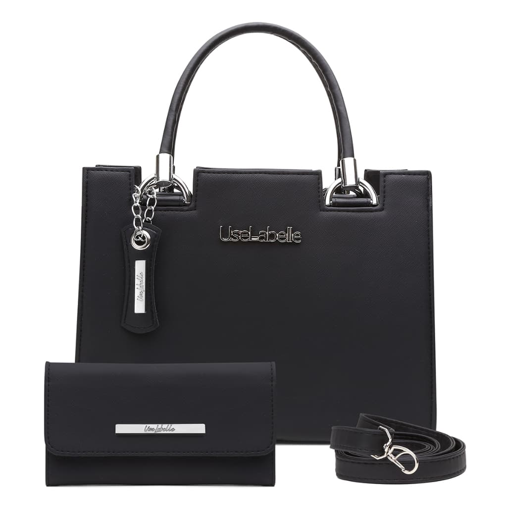 Bolsa Feminina Transversal e Alça De Mão Uselabelle Cor Preto Promoção