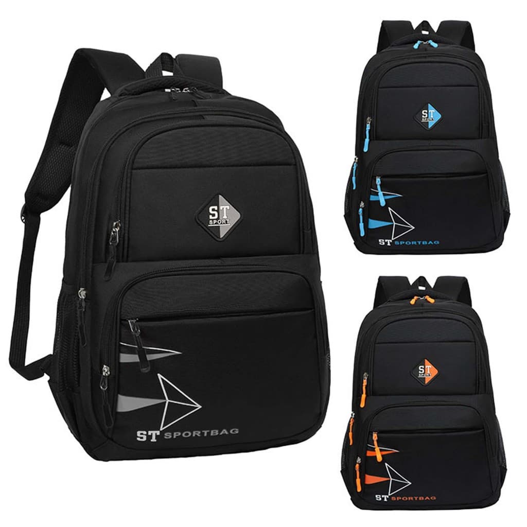 Mochila Unissex Impermeável Básica Casual Para Notebook Escola Trabalho Multifuncional  Lisa Preta