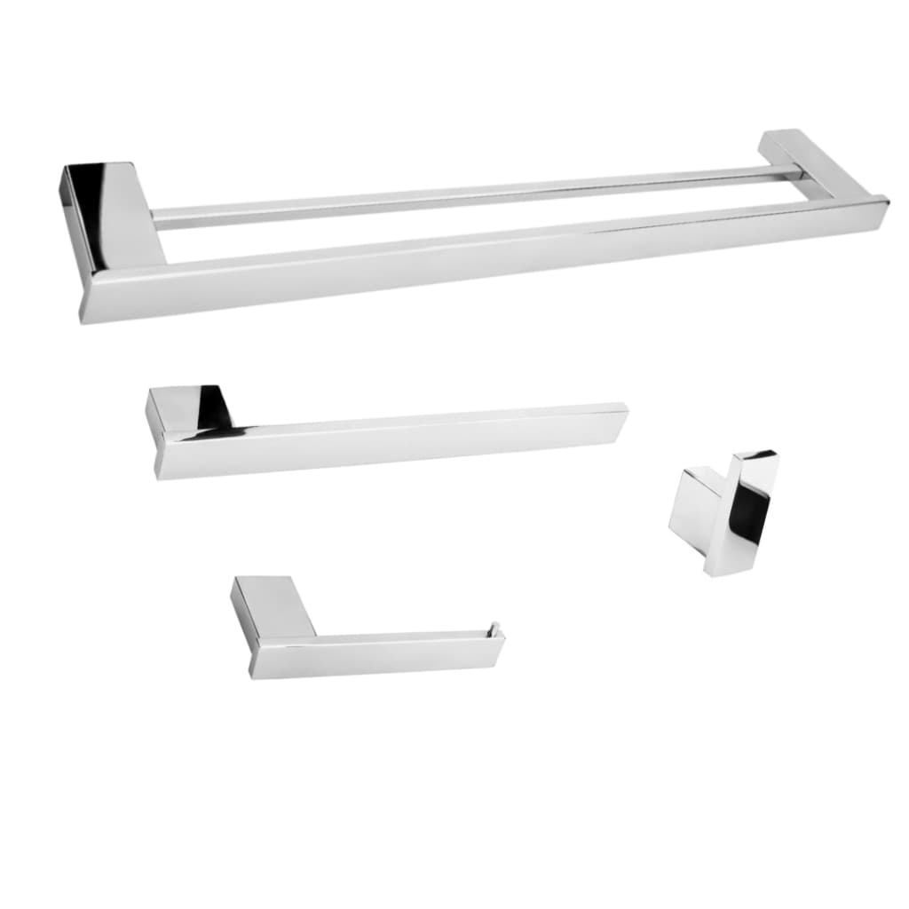 KIT ACESSÓRIO BANHEIRO INOX POLIDO BANHO DUPLO 50CM