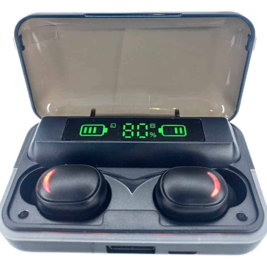 Fone de Ouvido E10, G10 ou F9 In-ear Bluetooth Sem Fio TWS IPX4 Resiste à Água e Suor Mini PowerBank