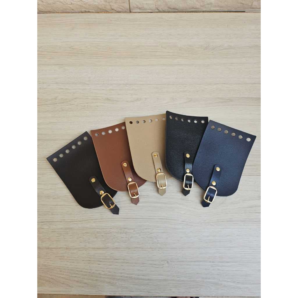 Aba lapela para Bolsas de crochê com Fivela - 20 cm com Banho Dourado