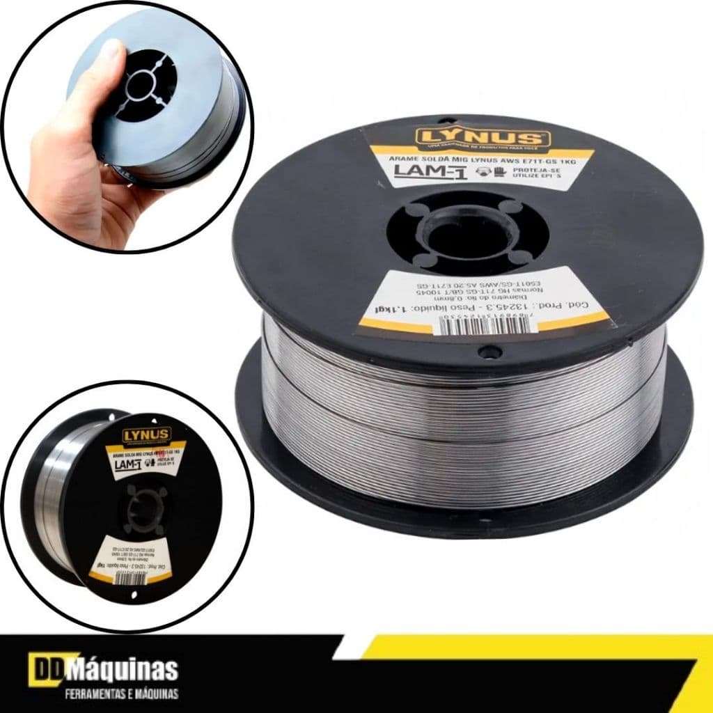 Arame Para Solda Mig 0,8mm 1Kg Para Uso Sem Gás - Lynus