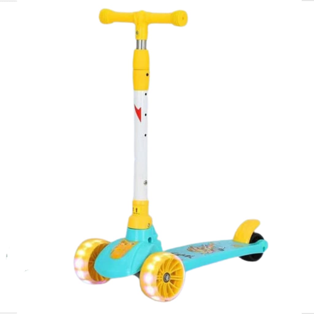 Patinete Infantil 3 Rodas com Luz Led e Freio Ajustável Até 50kg Menino Menina