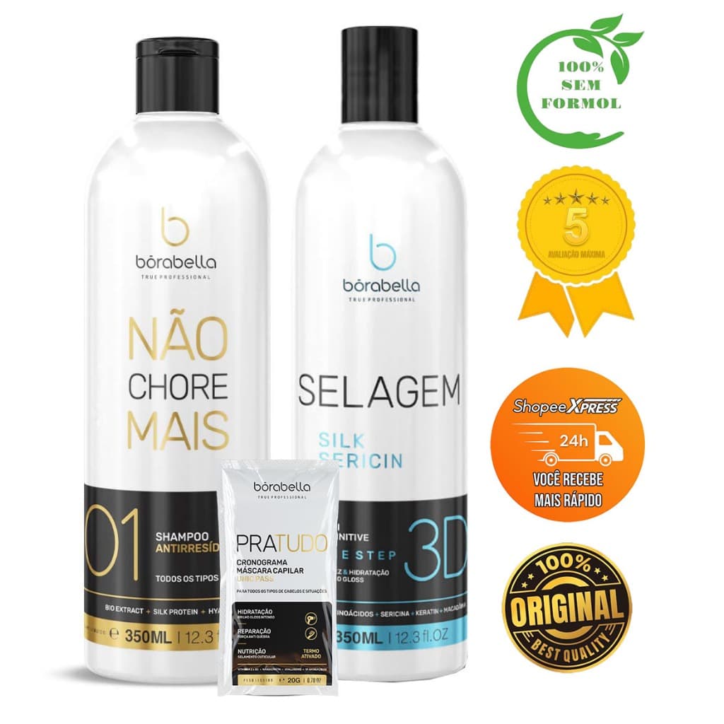 Borabella Kit Selagem 3d Gloss Semi Definitiva & Shampoo 350ml
