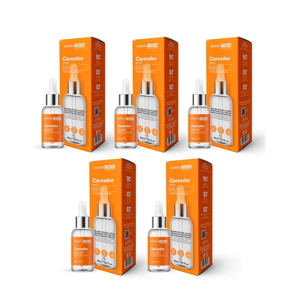 Dermachem Kit 5un Sérum Hidratante Facial Clareador - 30ml