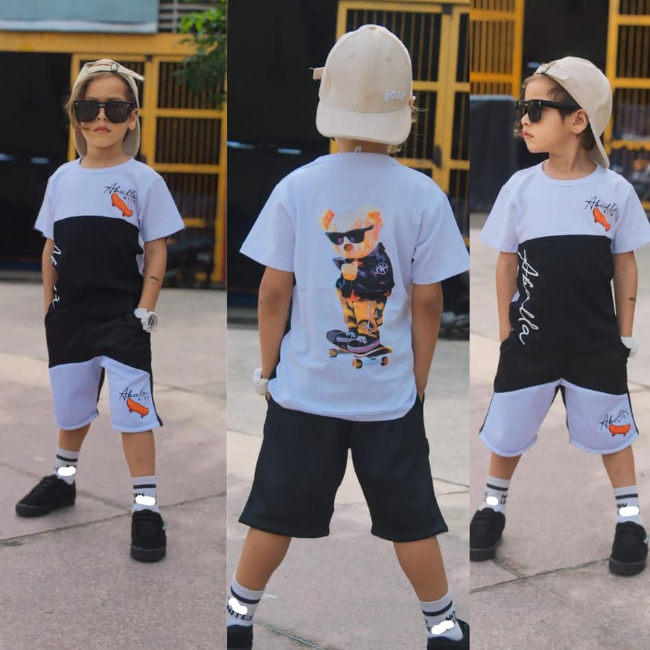 Conjunto Infantil Menino Top De Linha Kit Camisa e Bermuda Dry Fit