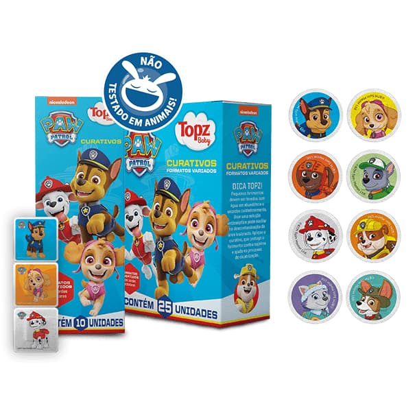 Curativo Flexível Patrulha Canina 10/25 Unidades Topz
