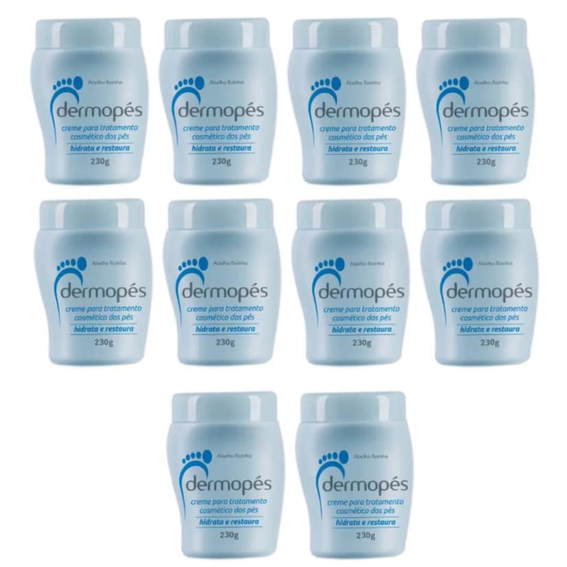 Dermopés Creme para os Pés Hidrata e Restaura Abelha Rainha Combo 10 unidades 230g (Grande)