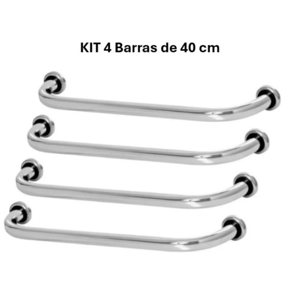 Kit 04 Barra De Apoio Alça 40 Cm Suporte De Parede Auxilio Para Idosos