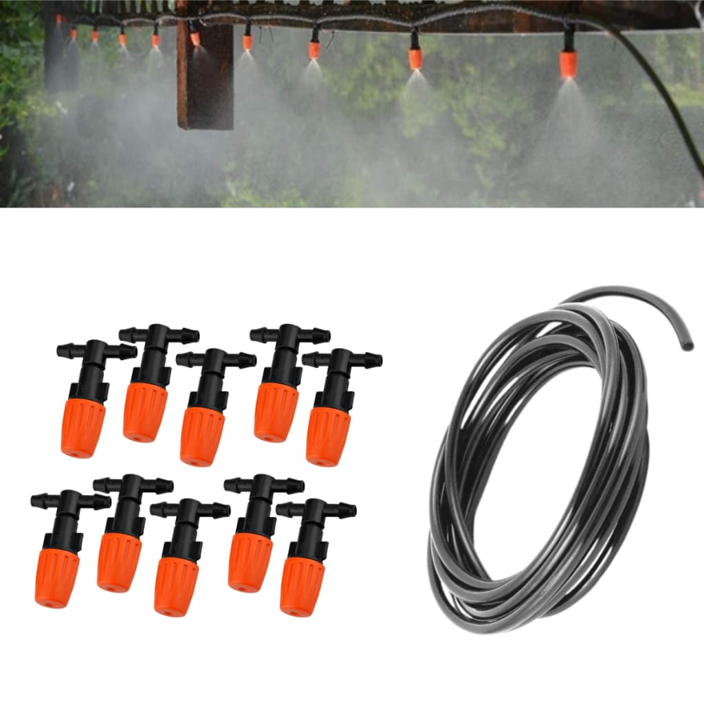 Kit 10 Bico Nebulizador Aspersor Irrigação + 20 Metros de Mangueira