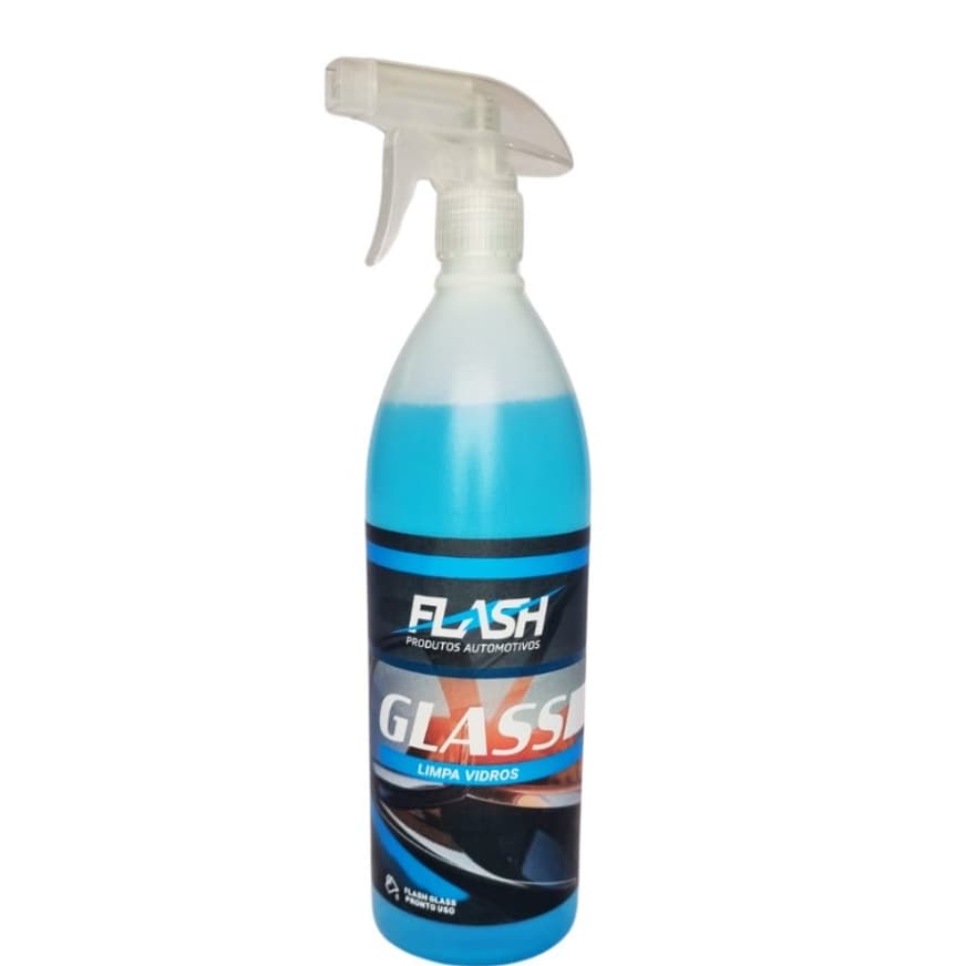 Limpa Vidros Flash Glass 1L Vidros, Espelhos Tira Gordura Antiembaçante