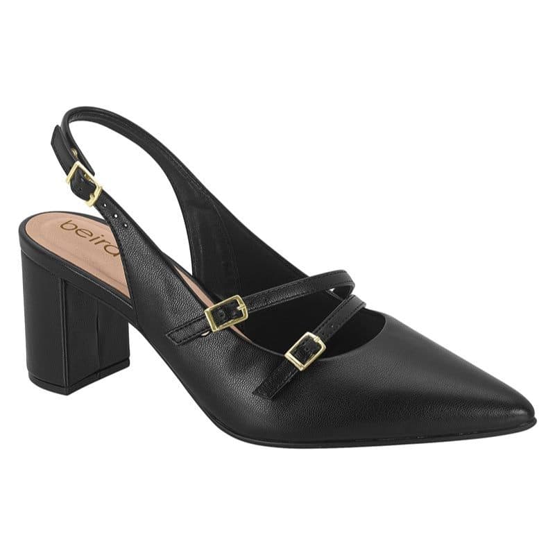 Sandália Scarpin Beira Rio 4241.234 Feminino Casual Fivela Abertura Traseira Confortável Original