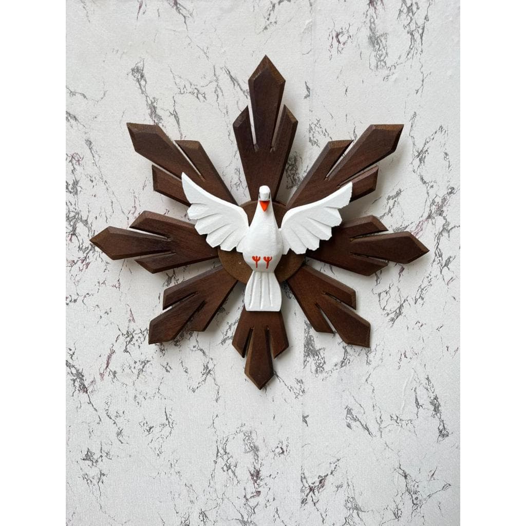 divino espirito santo marrom de parede 40cm artesanal