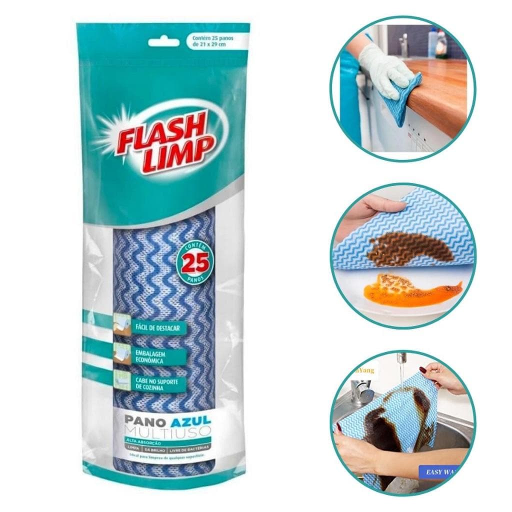 Rolo Pano De Limpeza Multiuso Limpa Tudo Alta Absorção