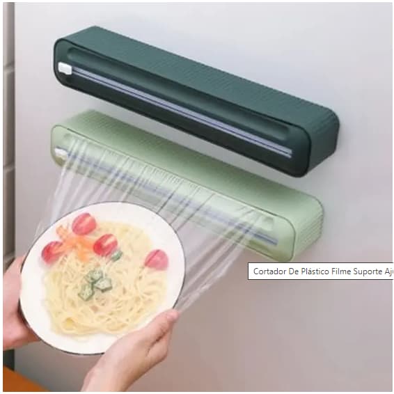 Cortador De Plástico Filme Suporte Ajustável Dispenser Selador Comida Cozinha Embalagem