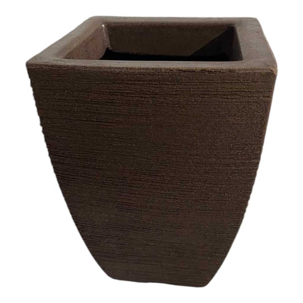 Vaso para plantas bojo quadrado escovado sem prato PP 28x19x12