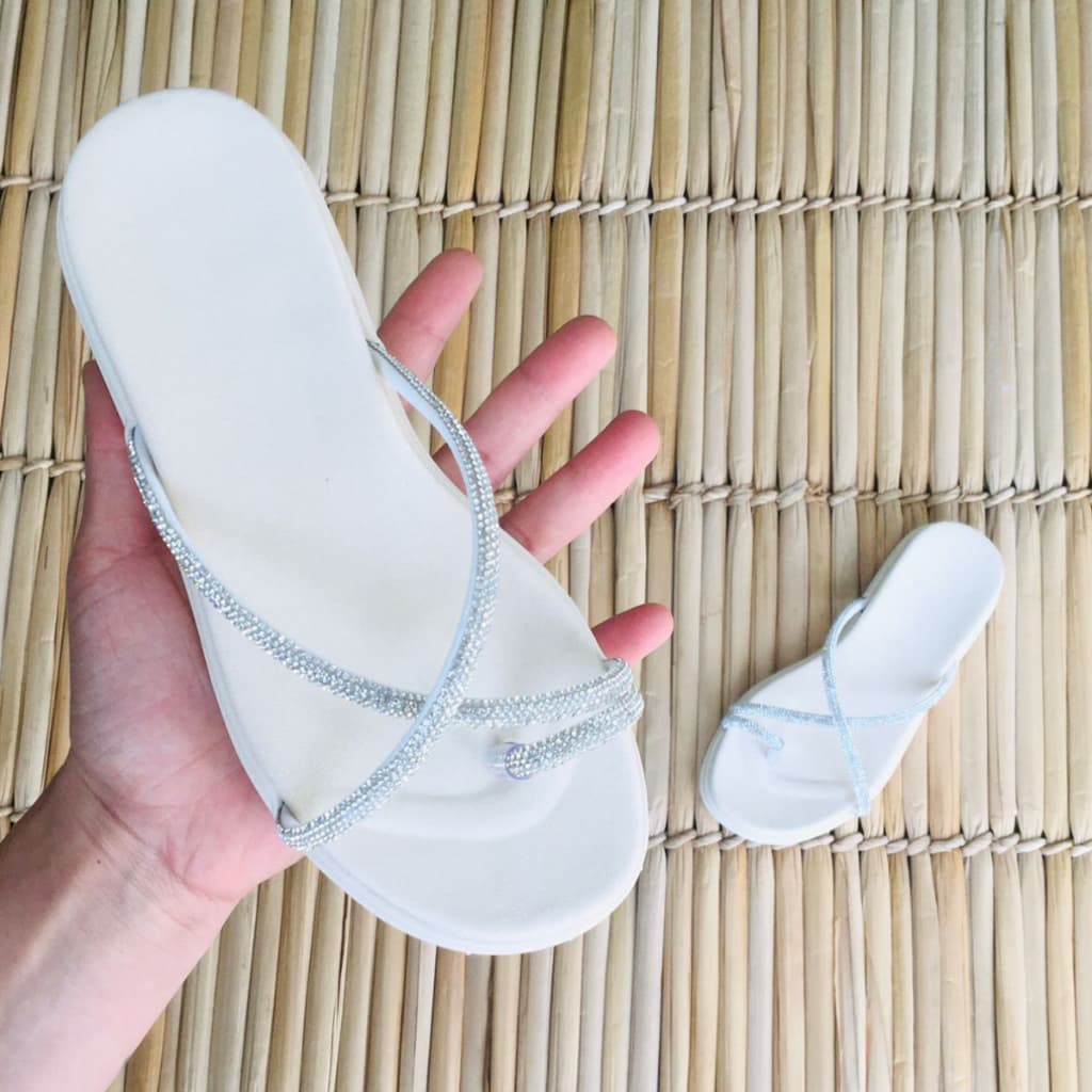 Sandália Feminina Rasteirinha Papete Birken Strass Brilho
