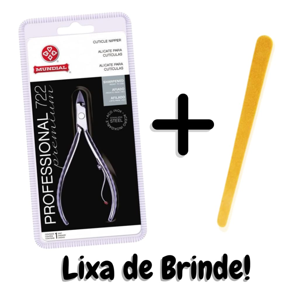 Mundial Alicate 722 Inox Profissional + Brinde Lixa Grátis – Esterilizável e Alta Precisão