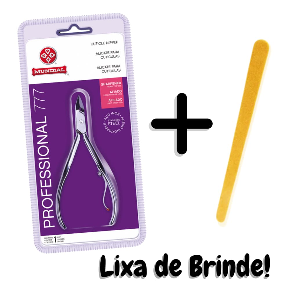Mundial Alicate 777 Inox Profissional + Brinde Lixa Grátis – Alta Precisão e Esterilizável