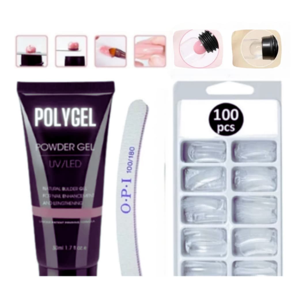 Kit Polygel 30g Poligel Alongamento Molde F1 Unhas Super Promoção - ENVIO IMEDIATO