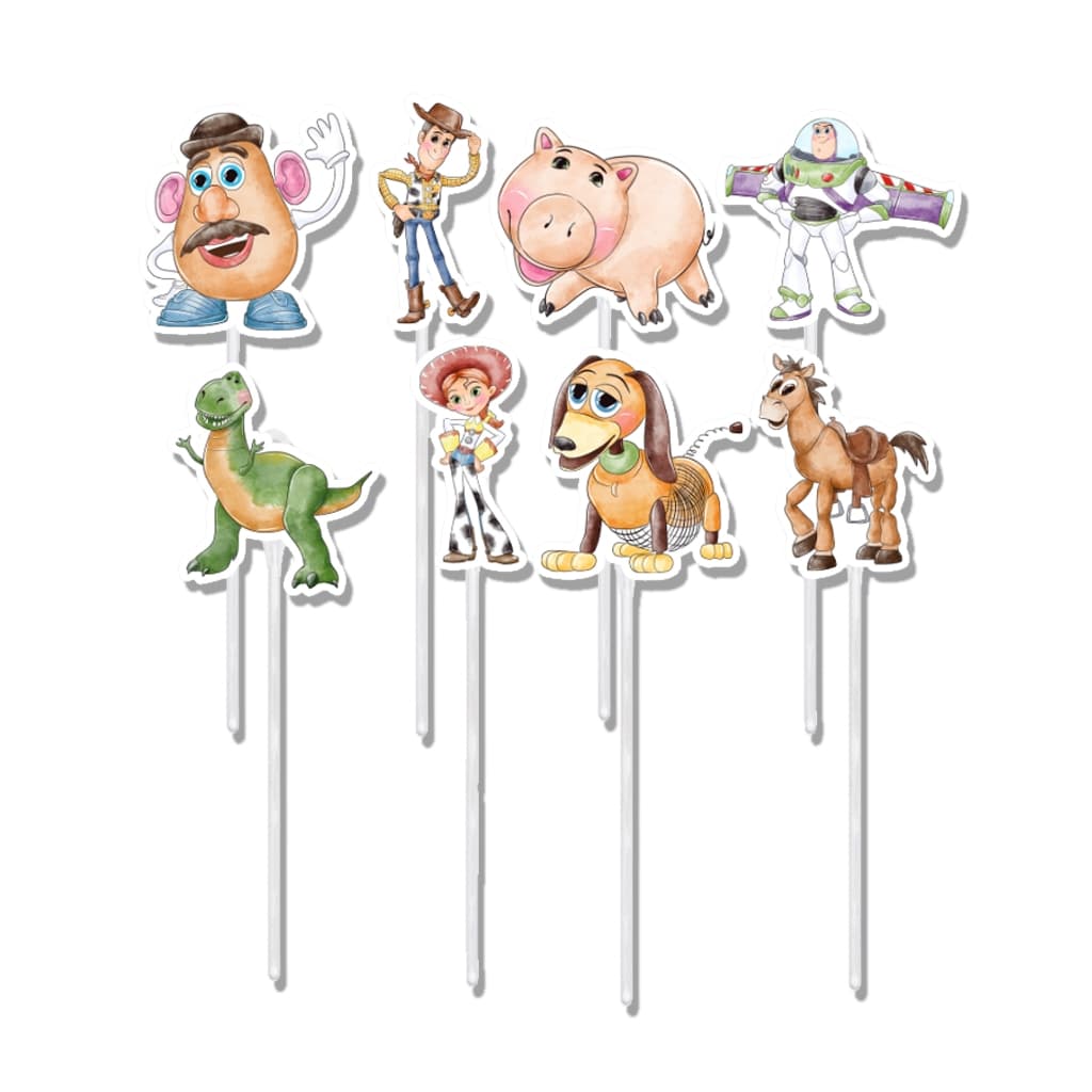 50 OU 100 TOPPERS PARA DOCES FESTA TOY STORY AQUARELA