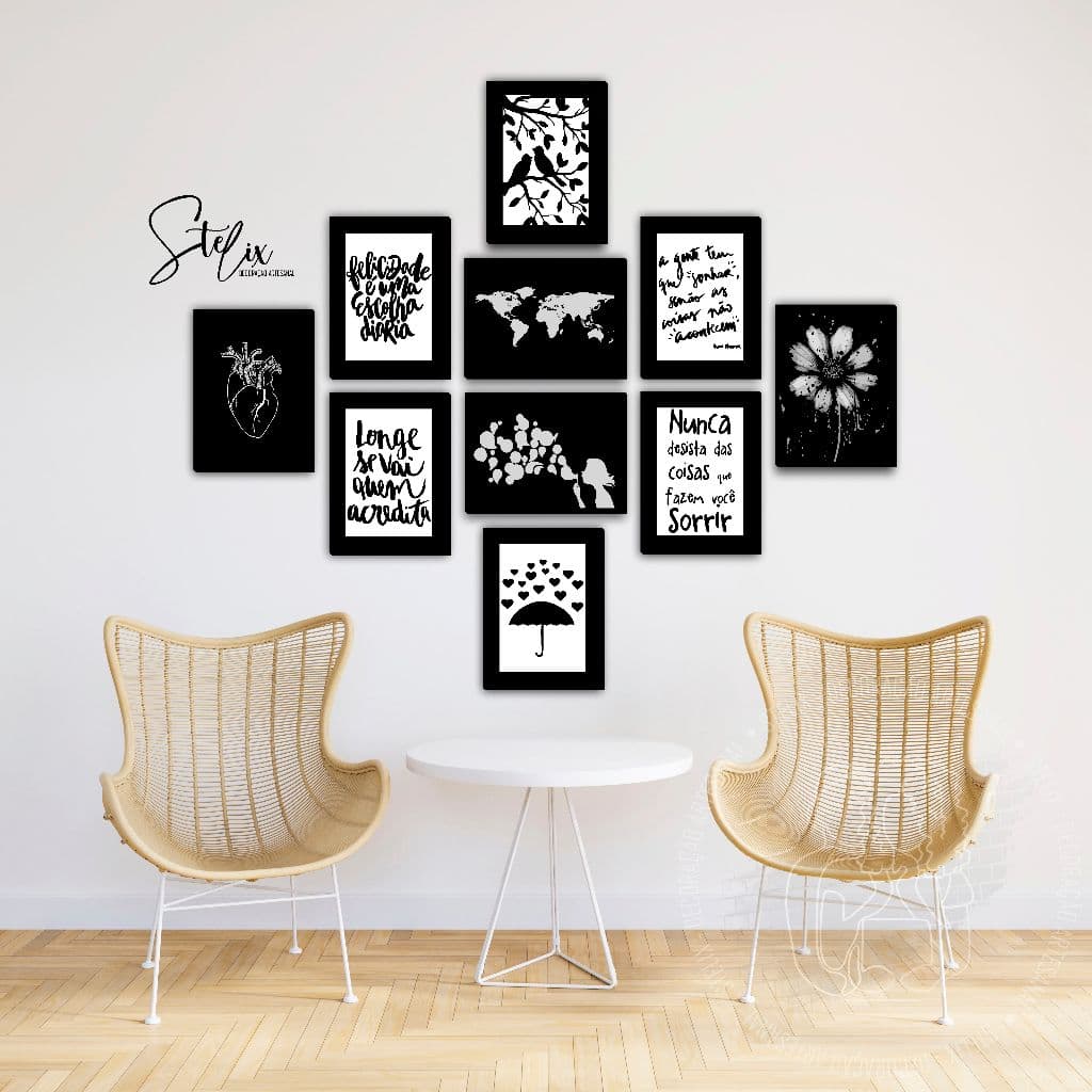 Quadros Decorativos Preto e Branco Para Sala Quarto Exclusivo