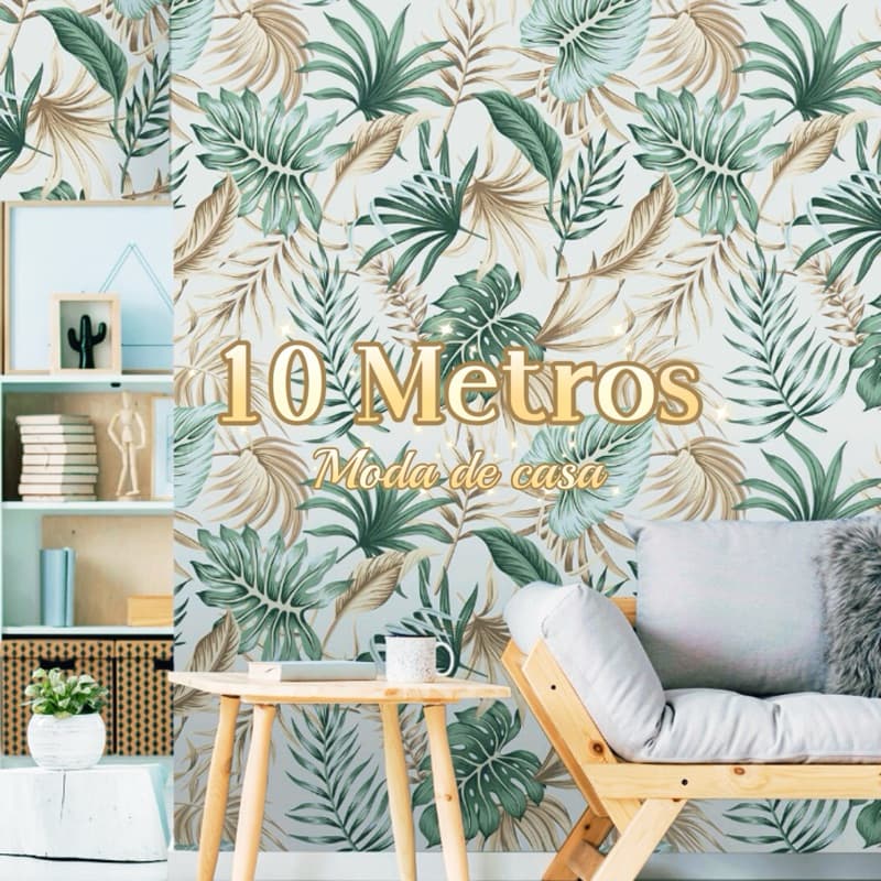 Papel de Parede Modelo 3D Folhas 10 METROS x 45CM Adesivo Autocolante para Sala, Quarto