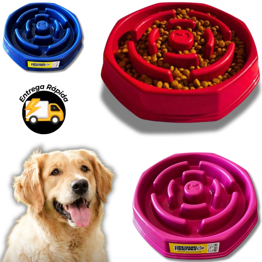 Comedouro Cães Educativo Lento Foodtimer Coma Devagar Interativo Labirinto Labrador Border Collie