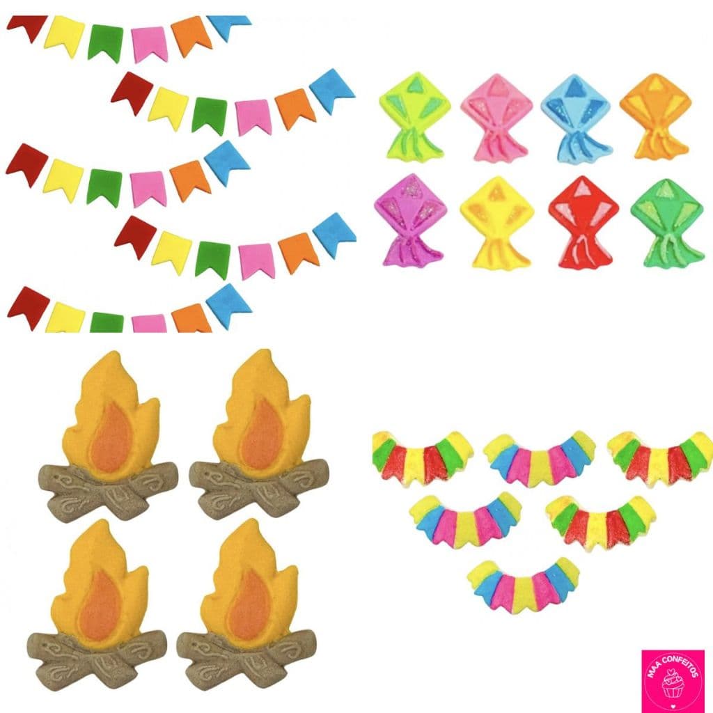 Confeitos de Açúcar 100% comestíveis Festa Junina - Jady Confeitos