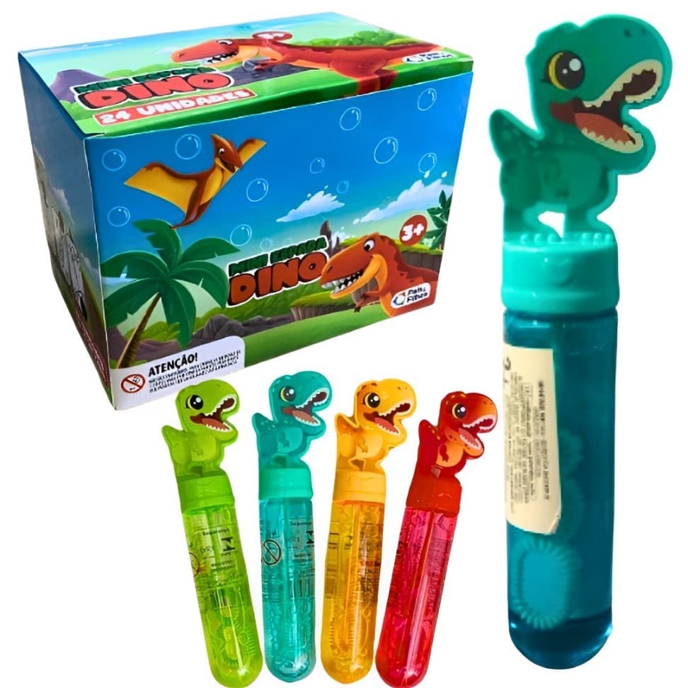 Kit Bolha Bolinha De Sabão Espada De Bolhas Dino Festa Lembrancinha