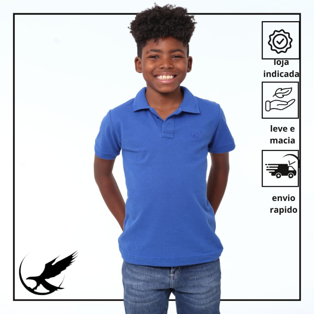 Camisa Polo Infantil Manga Curta De Alta Qualidade