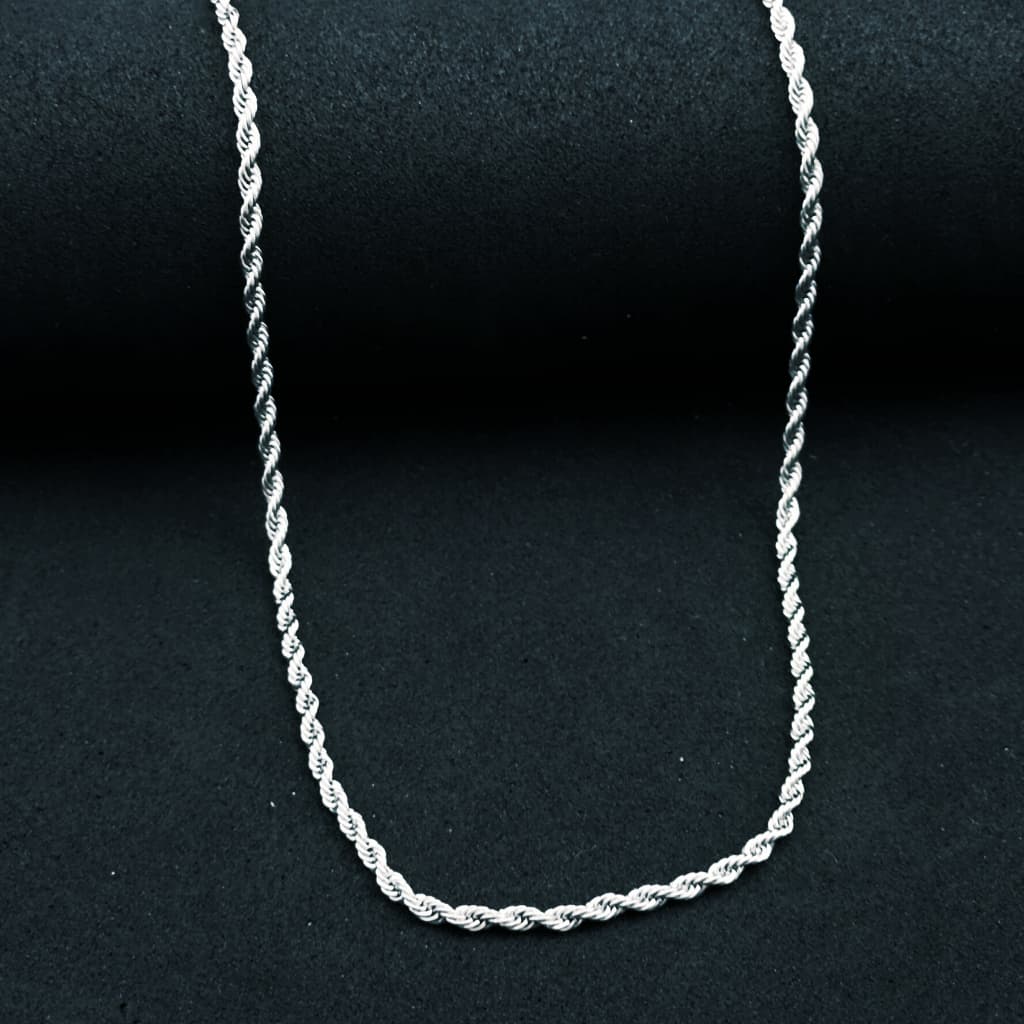 Corrente Corda Masculina Aço Inox 316l Prateado