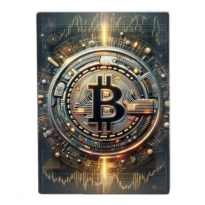 Placa Decorativa Bitcoin Criptomoeda Dinheiro Virtual Moeda