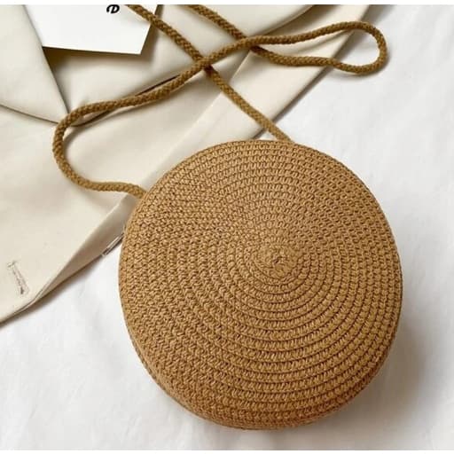 Bolsa Feminina de Praia Bag Saco De Palha Verão Bolsa Transversal