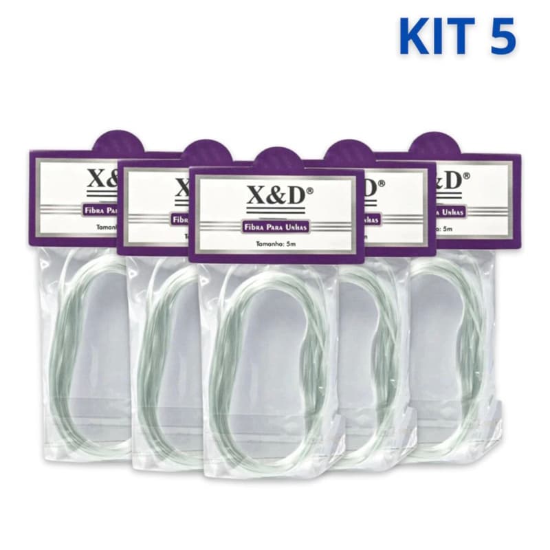 Kit 5 Fibra de Vidro de 5m Para Alongamento de Unhas Em Gel