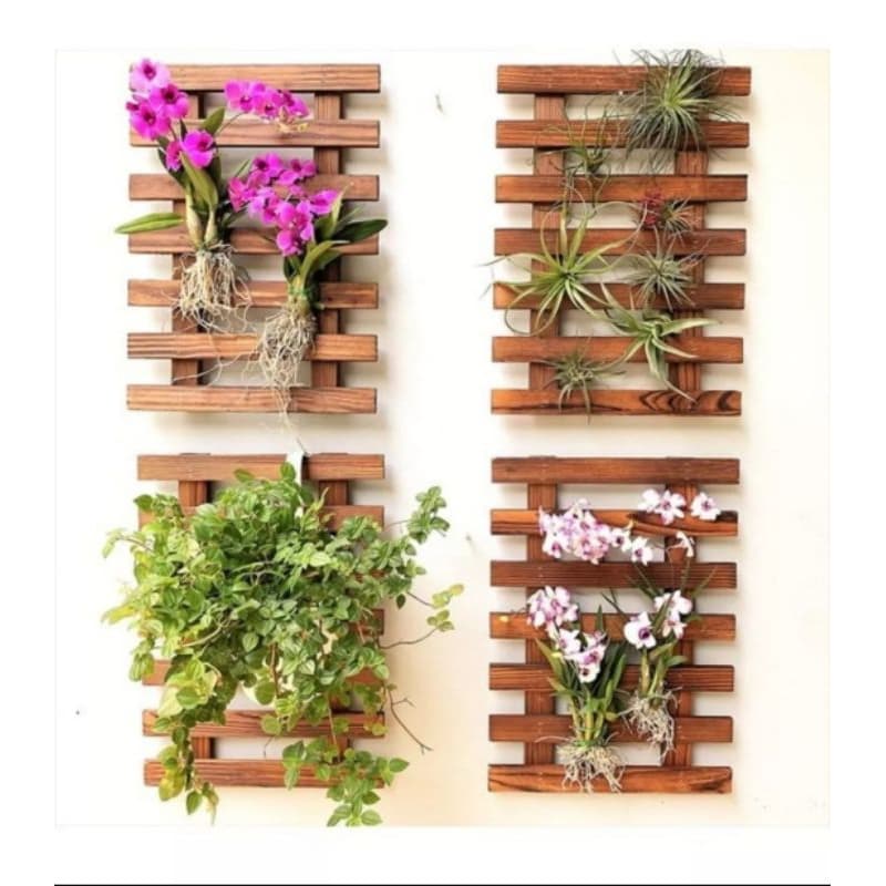 painel treliça jardim vertical de madeira maciça reforcado 40x60