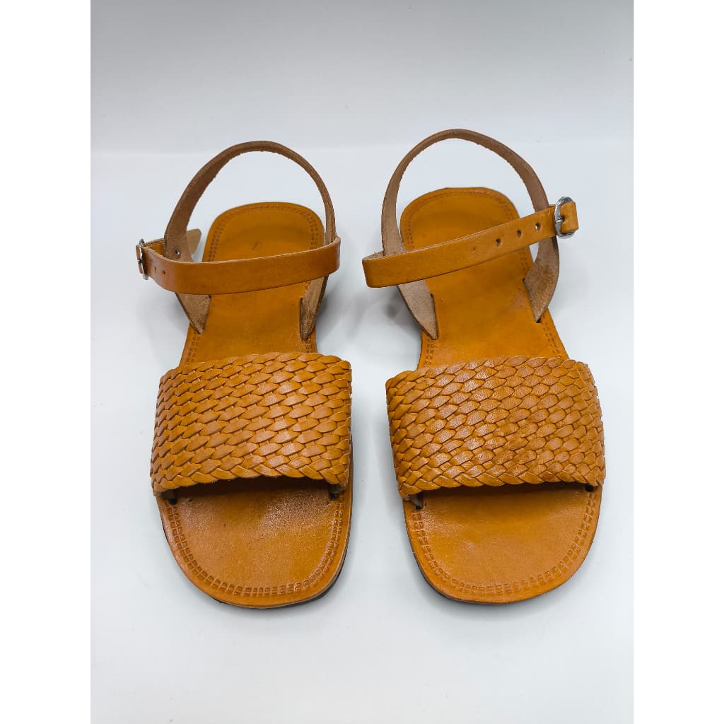 Sandalia de Couro Franciscana Artesanal Tradicional Trançada Natural Promoção Unisex