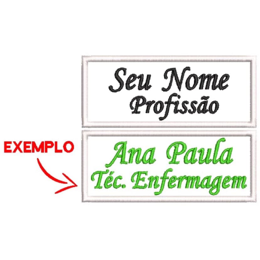 Patch Bordado Termocolante - SEU NOME / Profissão  Jalecos, Uniformes, Coletes. Bordados Medicina, Enfermagem e Outros